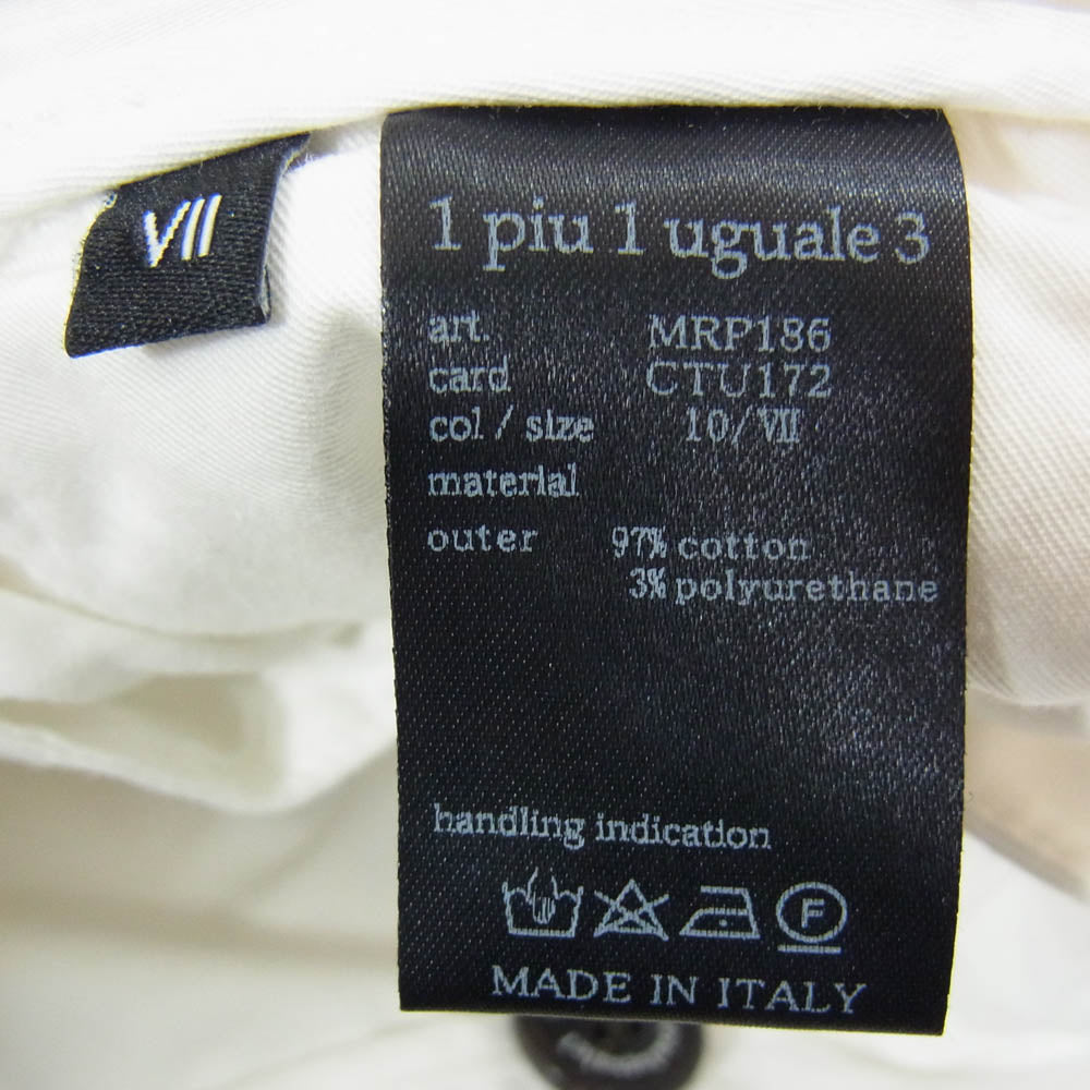 1piu1uguale3 ウノピュウノウグァーレトレ MRP186 Giab’s ARCHIVIO 別注 EASY ITALY TROUSERS イタリア製 ジャブス アルキヴィオ イージー タック テーパード トラウザー パンツ ホワイト系 7【中古】