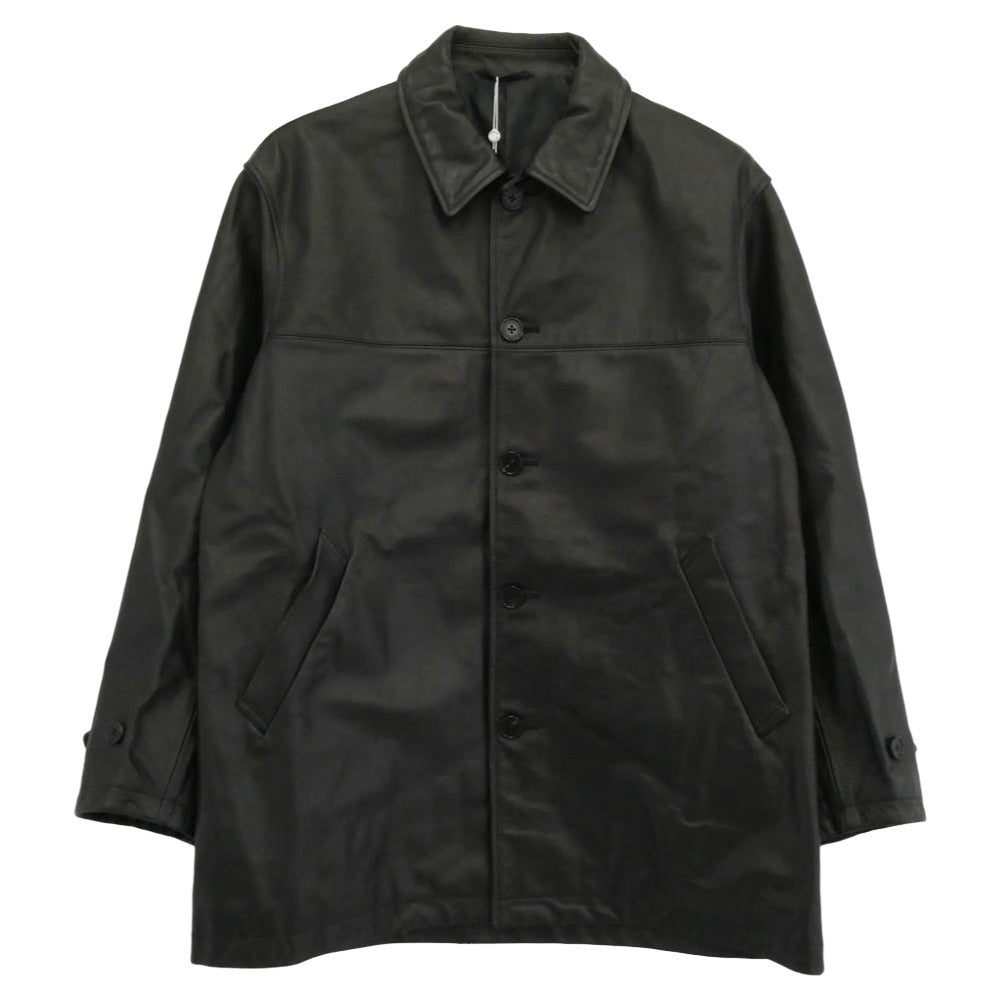 ユニバーサルプロダクツ 25AW 253-60702 LEATHER CAR COAT カウレザー カーコート ブラック系 3【極上美品】【中古】