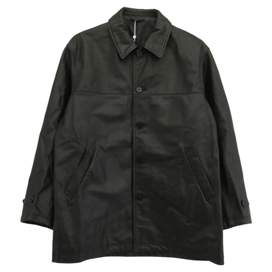 ユニバーサルプロダクツ 25AW 253-60702 LEATHER CAR COAT カウレザー カーコート ブラック系 3【極上美品】【中古】