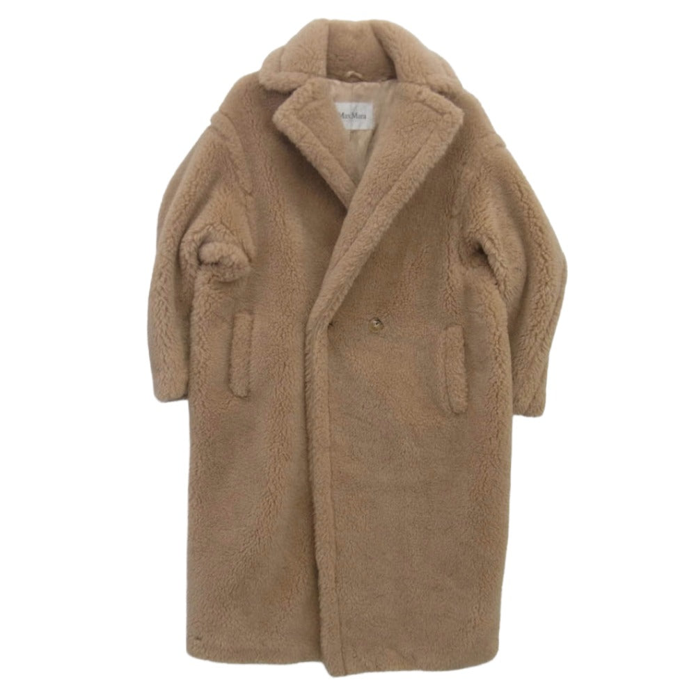 MAX MARA マックスマーラ 23101602336 テディベア アルパカ カシミヤ ロングコート ライトブラウン系 XS【中古】