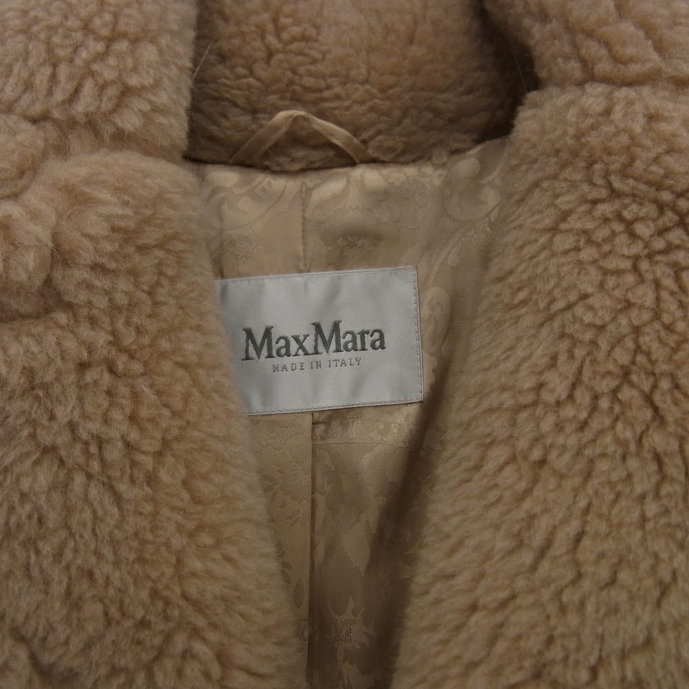 MAX MARA マックスマーラ 23101602336 テディベア アルパカ カシミヤ ロングコート ライトブラウン系 XS【中古】