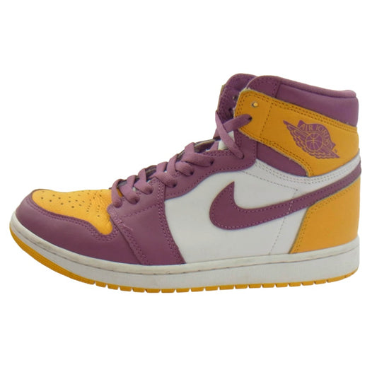 NIKE ナイキ 555088-706 AIR JORDAN 1 RETRO HIGH OG Brotherhood AJ1 エアジョーダン レトロ ブラザーフッド ハイカットスニーカー パープル系 イエロー系 28cm【中古】