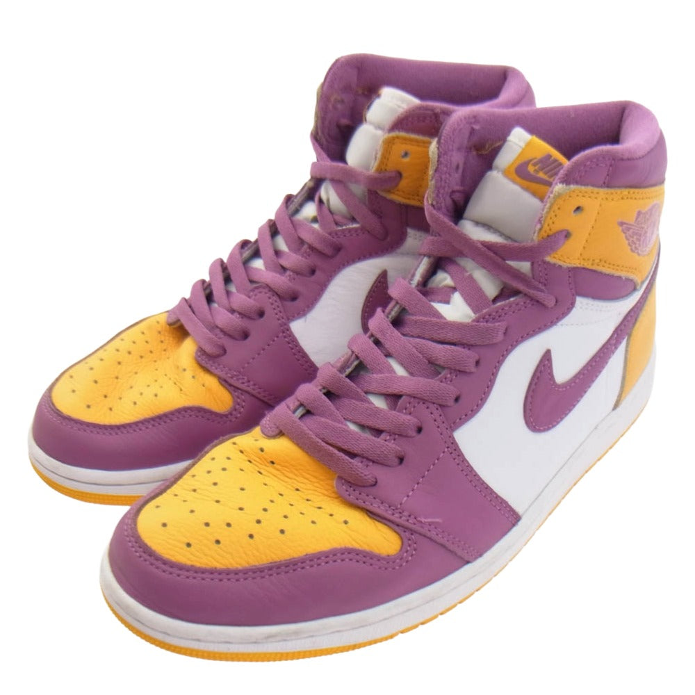 NIKE ナイキ 555088-706 AIR JORDAN 1 RETRO HIGH OG Brotherhood AJ1 エアジョーダン レトロ ブラザーフッド ハイカットスニーカー パープル系 イエロー系 28cm【中古】