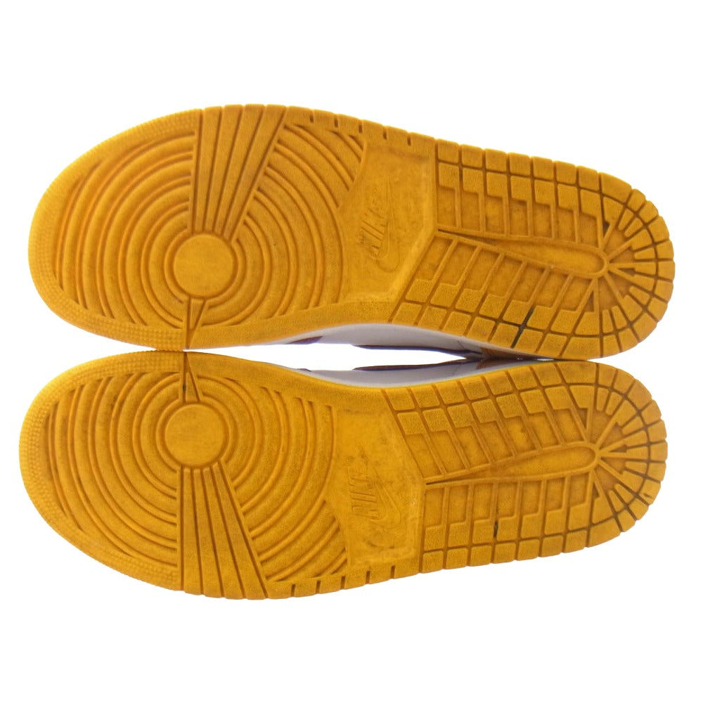 NIKE ナイキ 555088-706 AIR JORDAN 1 RETRO HIGH OG Brotherhood AJ1 エアジョーダン レトロ ブラザーフッド ハイカットスニーカー パープル系 イエロー系 28cm【中古】