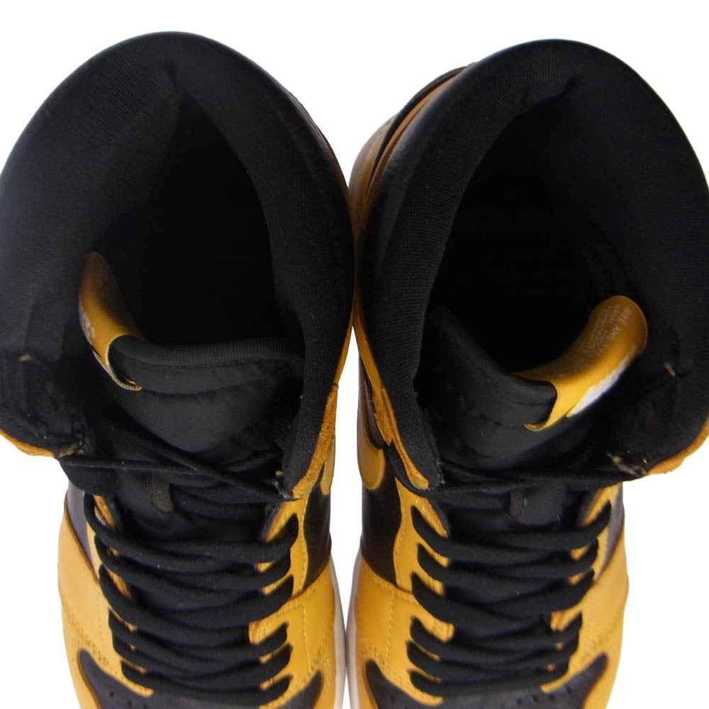 NIKE ナイキ 555088-701 Air Jordan 1 High OG Pollen AJ1 エアジョーダン1 ハイ パラン ハイカット スニーカー ブラック系 イエロー系 27.5cm【中古】