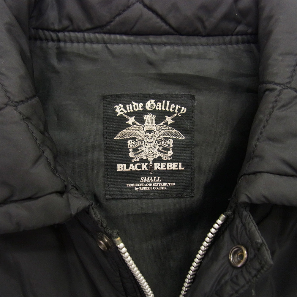 RUDE GALLERY BLACK REBEL ルードギャラリーブラックレーベル ナイロン キルティング ジャケット ブラック系 S【中古】