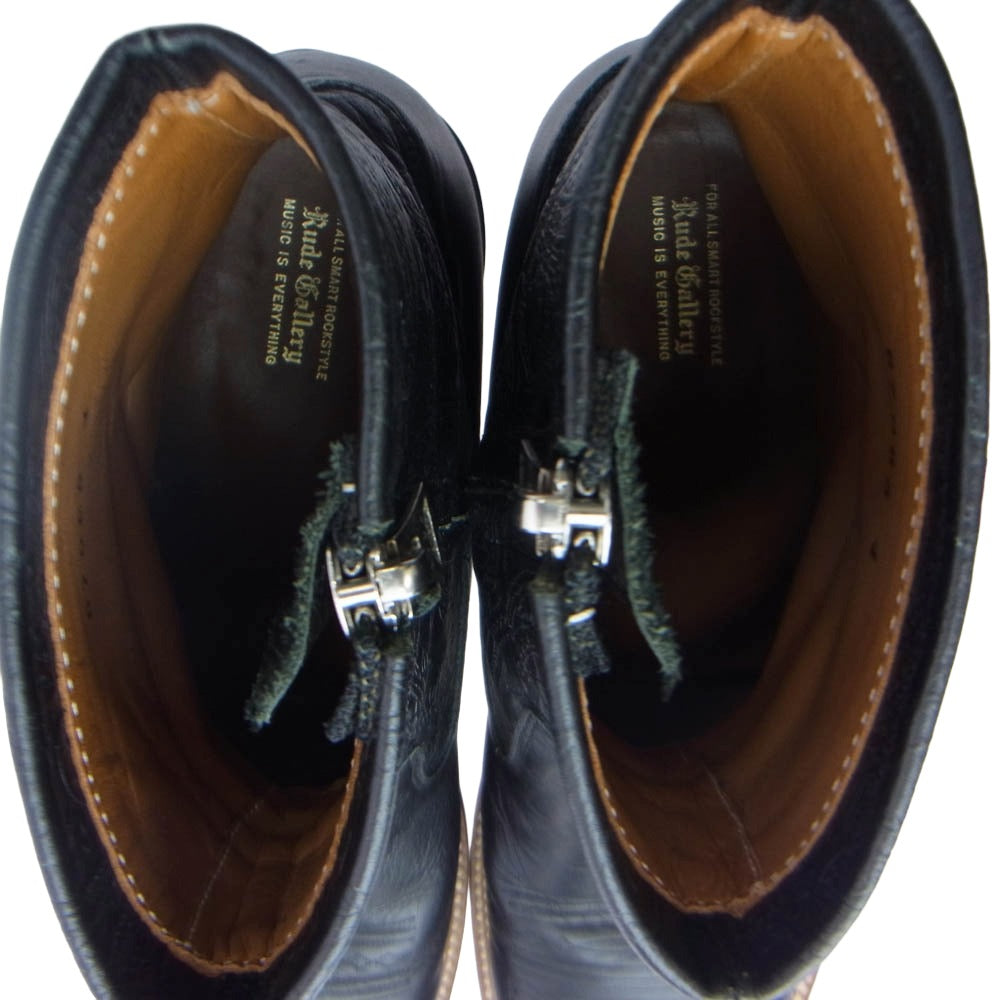 RUDE GALLERY ルードギャラリー 67065 SIDE ZIP BOOTS サイドジップ ブーツ ブラック系 28【中古】