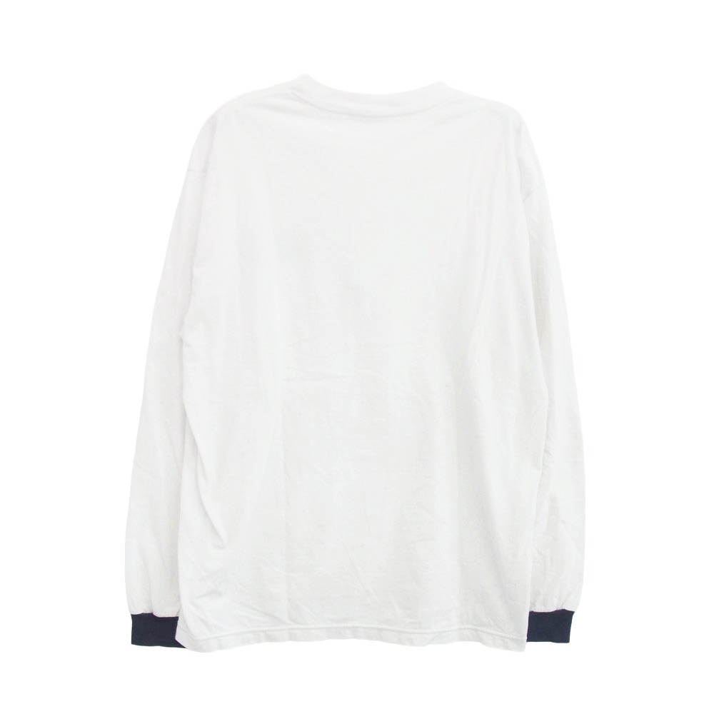 The Ennoy Professional ザ エンノイ プロフェッショナル 20SS SS20BRENCT06AM L/S TEE ロゴ刺繍 クルーネック 長袖 Tシャツ ホワイト系 L【中古】