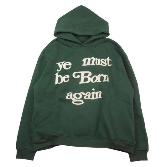 カクタスプラントフリーマーケット ye must be Born again プリント プルオーバー パーカー フーディー グリーン系 S【中古】