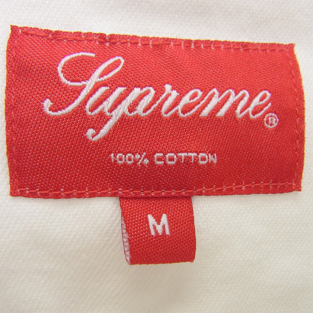 Supreme シュプリーム B/D アームロゴ 袖ロゴ刺繍 オックスフォード 長袖 ボタンダウン シャツ ホワイト系 M【中古】