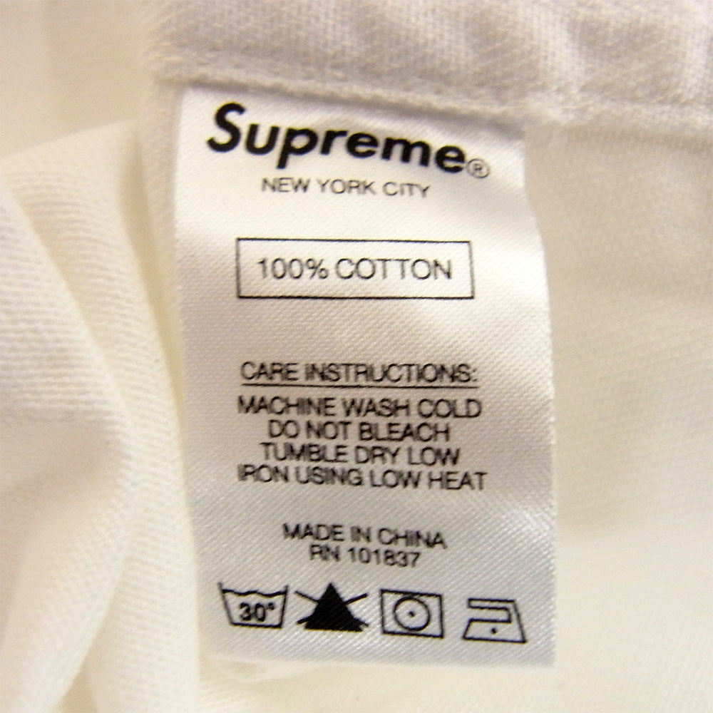 Supreme シュプリーム B/D アームロゴ 袖ロゴ刺繍 オックスフォード 長袖 ボタンダウン シャツ ホワイト系 M【中古】