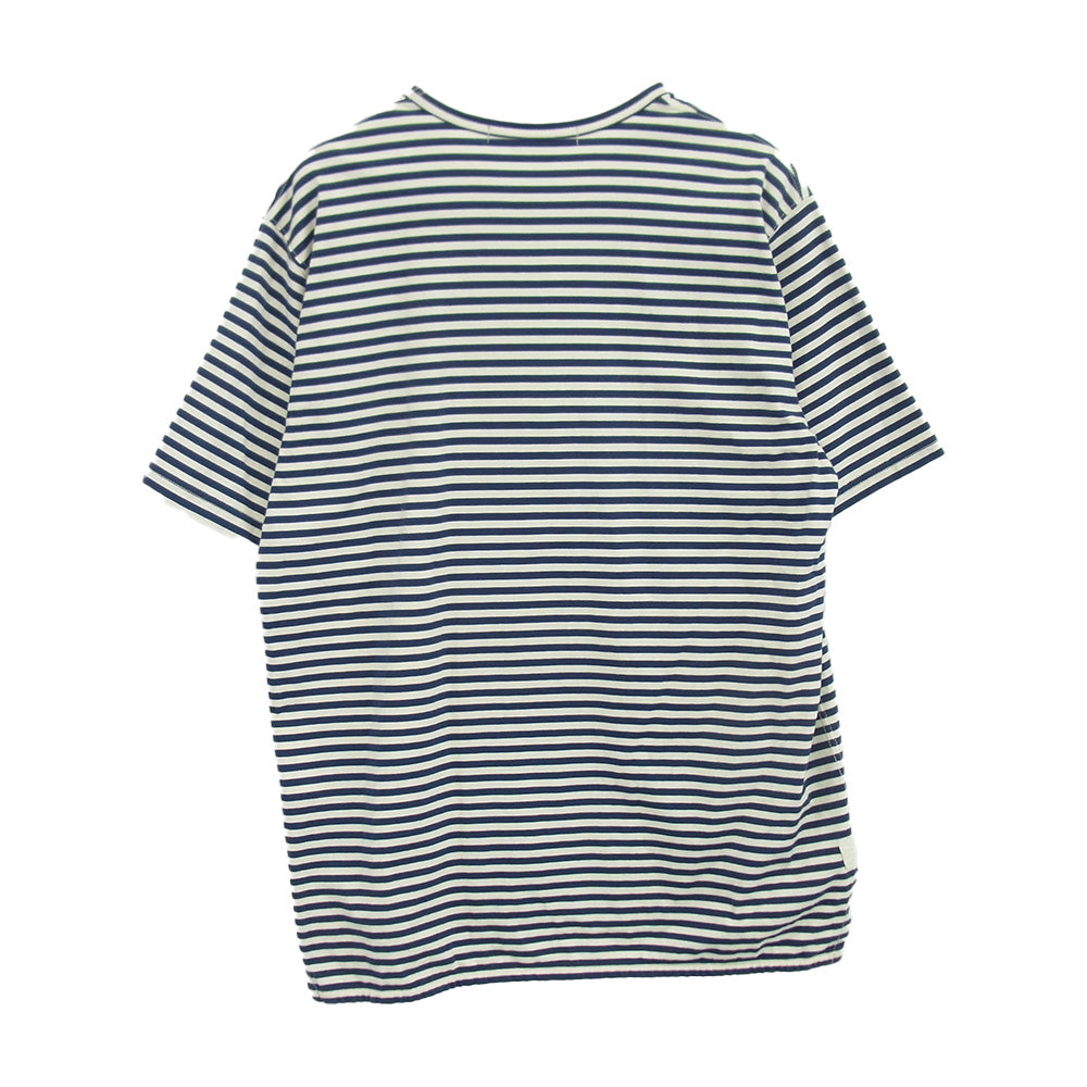 JUNYA WATANABE COMME des GARCONS MAN ジュンヤワタナベコムデギャルソンマン AD2021 WI-T020 度詰め 天竺 ボーダー Tシャツ ネイビー系 L【中古】