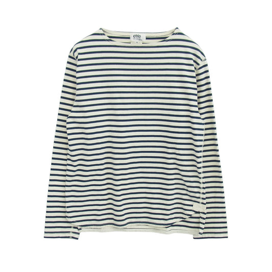 JUNYA WATANABE COMME des GARCONS MAN ジュンヤワタナベコムデギャルソンマン AD2020 WG-T911 eye 綿天竺 ボーダー Merz b.Schwamen ボーダー 長袖 Tシャツ カットソー ネイビー系 M【中古】