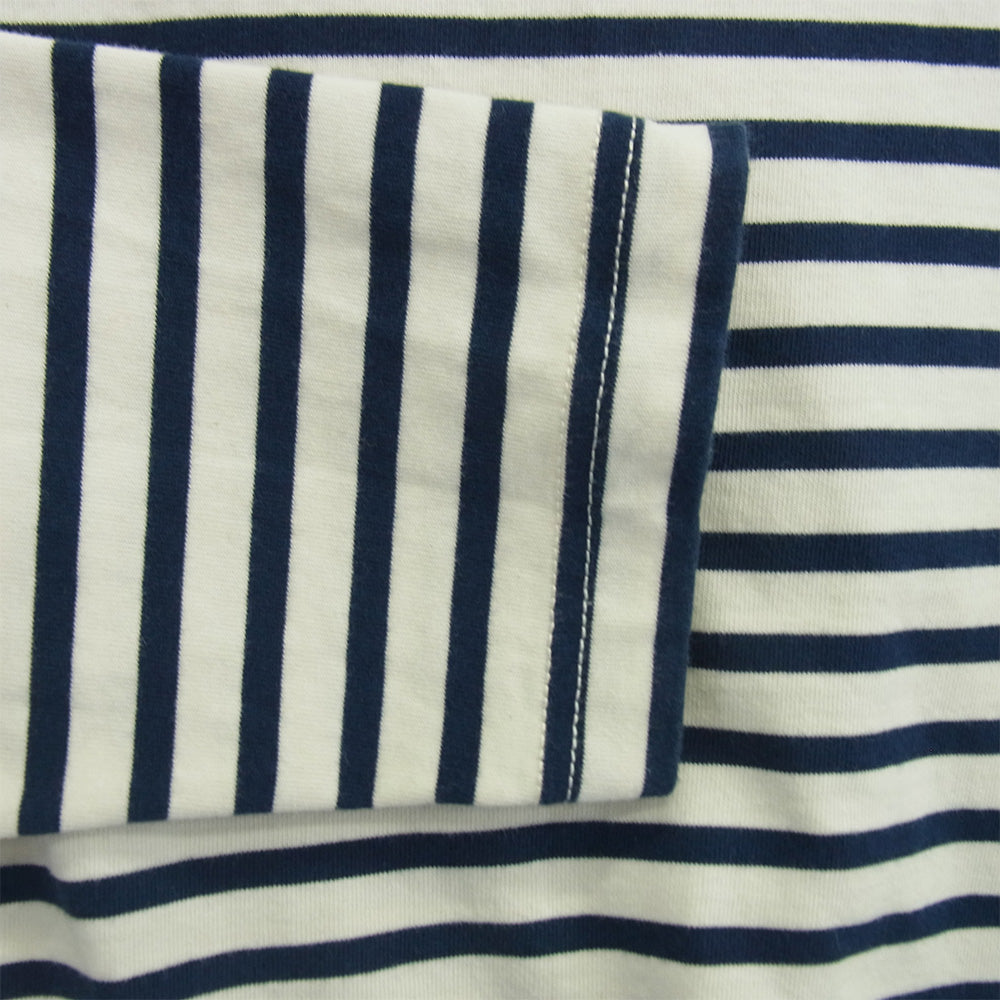 JUNYA WATANABE COMME des GARCONS MAN ジュンヤワタナベコムデギャルソンマン AD2020 WG-T911 eye 綿天竺 ボーダー Merz b.Schwamen ボーダー 長袖 Tシャツ カットソー ネイビー系 M【中古】