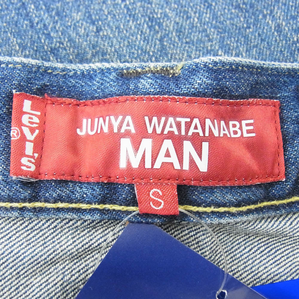 JUNYA WATANABE COMME des GARCONS MAN ジュンヤワタナベコムデギャルソンマン 25SS wo-p206-051-1-2 × Levis リーバイス DENIM PANTS セルヴィッチ 加工 デニム パンツ インディゴブルー系 S【中古】