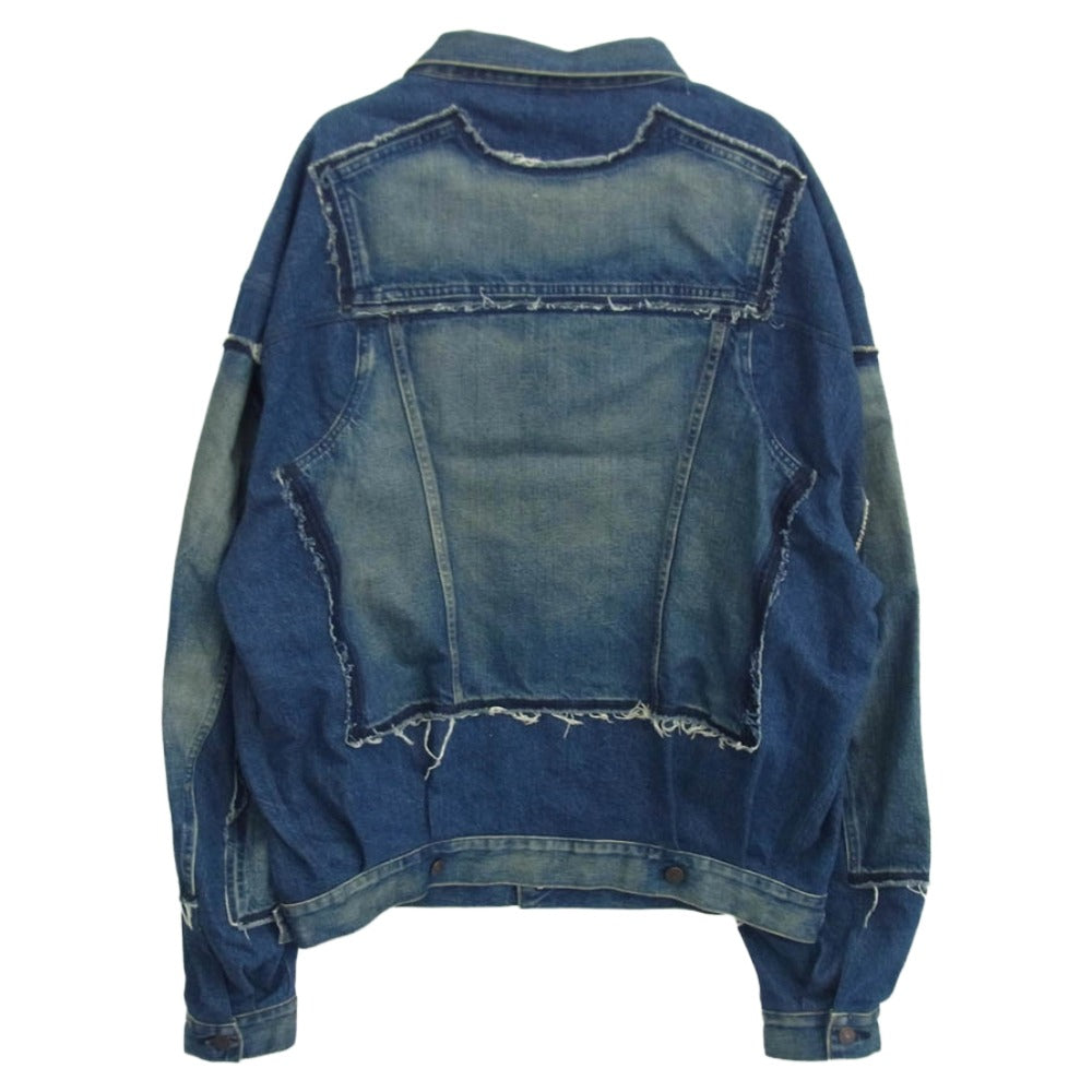 JUNYA WATANABE COMME des GARCONS MAN ジュンヤワタナベコムデギャルソンマン 25SS wo-j207-051-1-3 × Levis リーバイス 製品加工 解体再構築 カスタマイズ デニム ジャケット インディゴブルー系 M【美品】【中古】