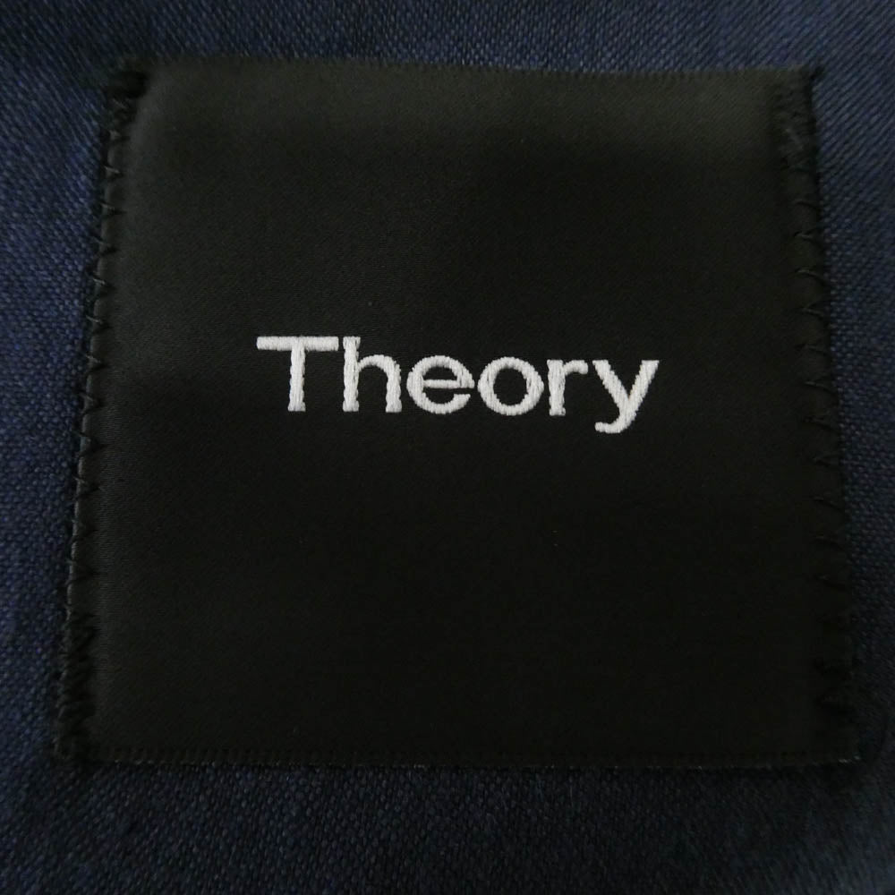 theory セオリー 02-6304001 リネン セットアップ スーツ 本切羽 半裏 2Bテーラード ジャケット スラックスパンツ ネイビー系 36【中古】