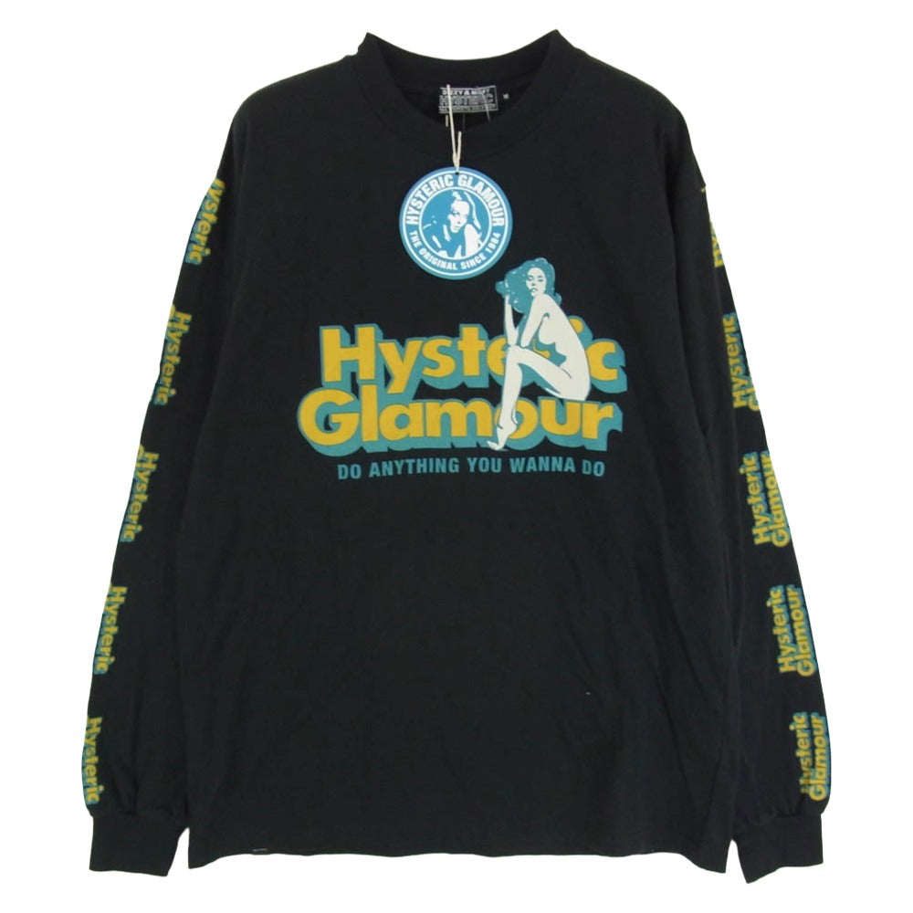 HYSTERIC GLAMOUR ヒステリックグラマー 25AW 02253CL02 DO ANYTHING 長袖 Ｔシャツ カットソー ブラック系 M【極上美品】【中古】
