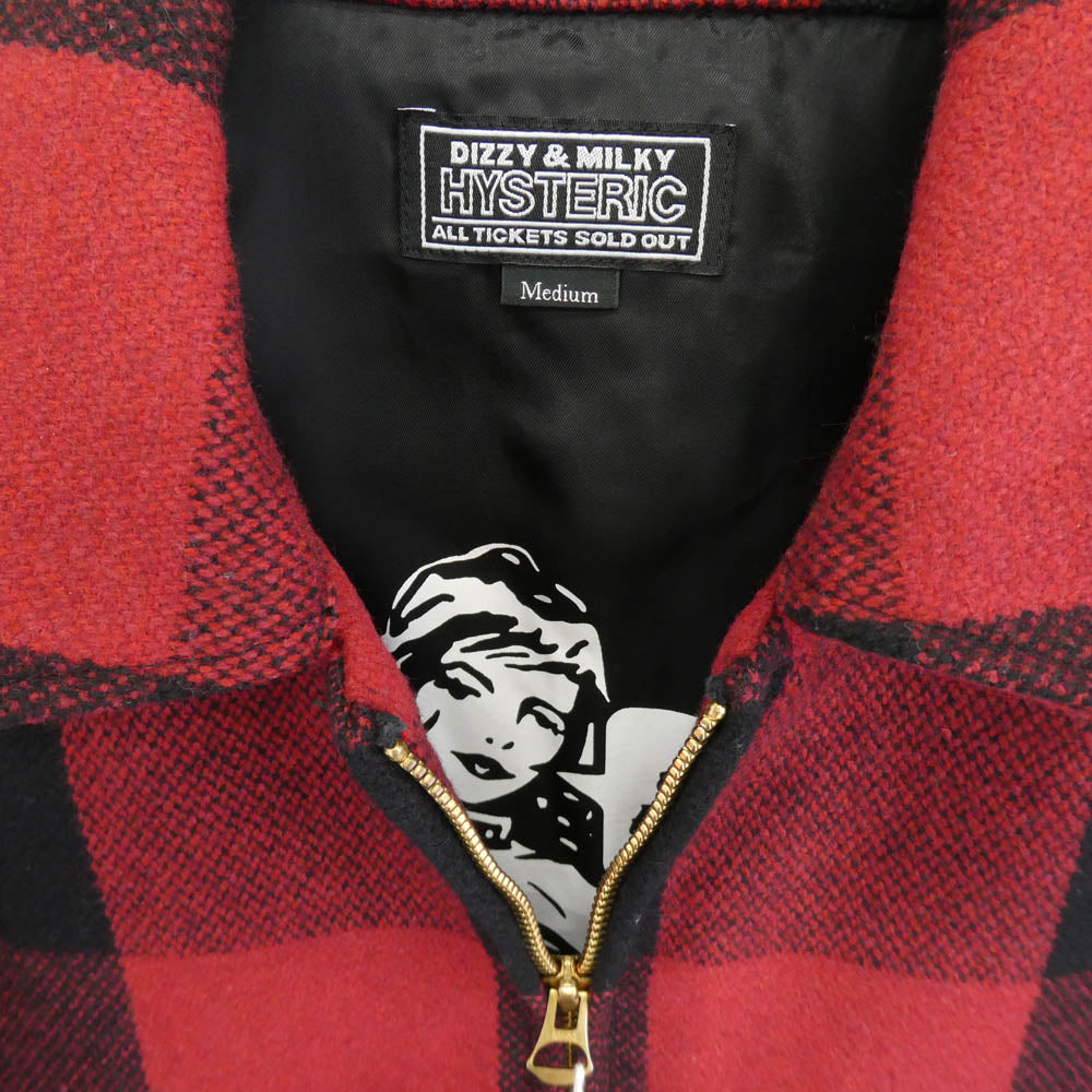 HYSTERIC GLAMOUR ヒステリックグラマー 21AW 02213AB11 HYS-LO KINKY WOMAN 野口強 バッファロー チェック ブルゾン ジャケット ブラック系 レッド系 M【極上美品】【中古】