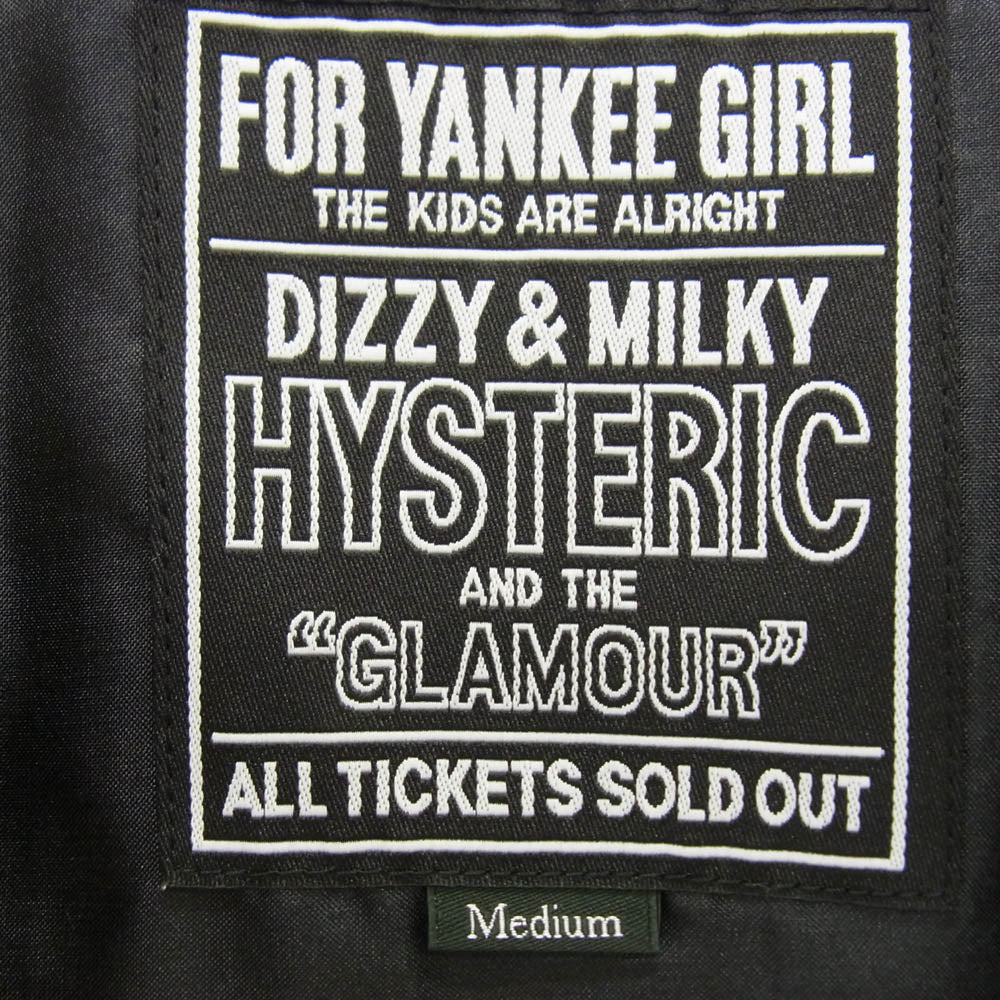HYSTERIC GLAMOUR ヒステリックグラマー 25SS 02251AB03 FLAMING TOUTH ガール刺繍 スカジャン サテン ジャケット ブラック系 M【中古】