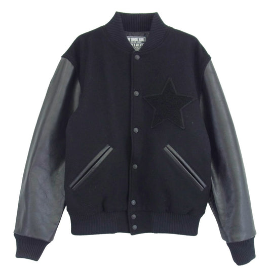 HYSTERIC GLAMOUR ヒステリックグラマー 02233AB18 野口強 DYNAMITE ANGEL 刺繍 スタジャン バーシティ ジャケット ブラック系 M【美品】【中古】