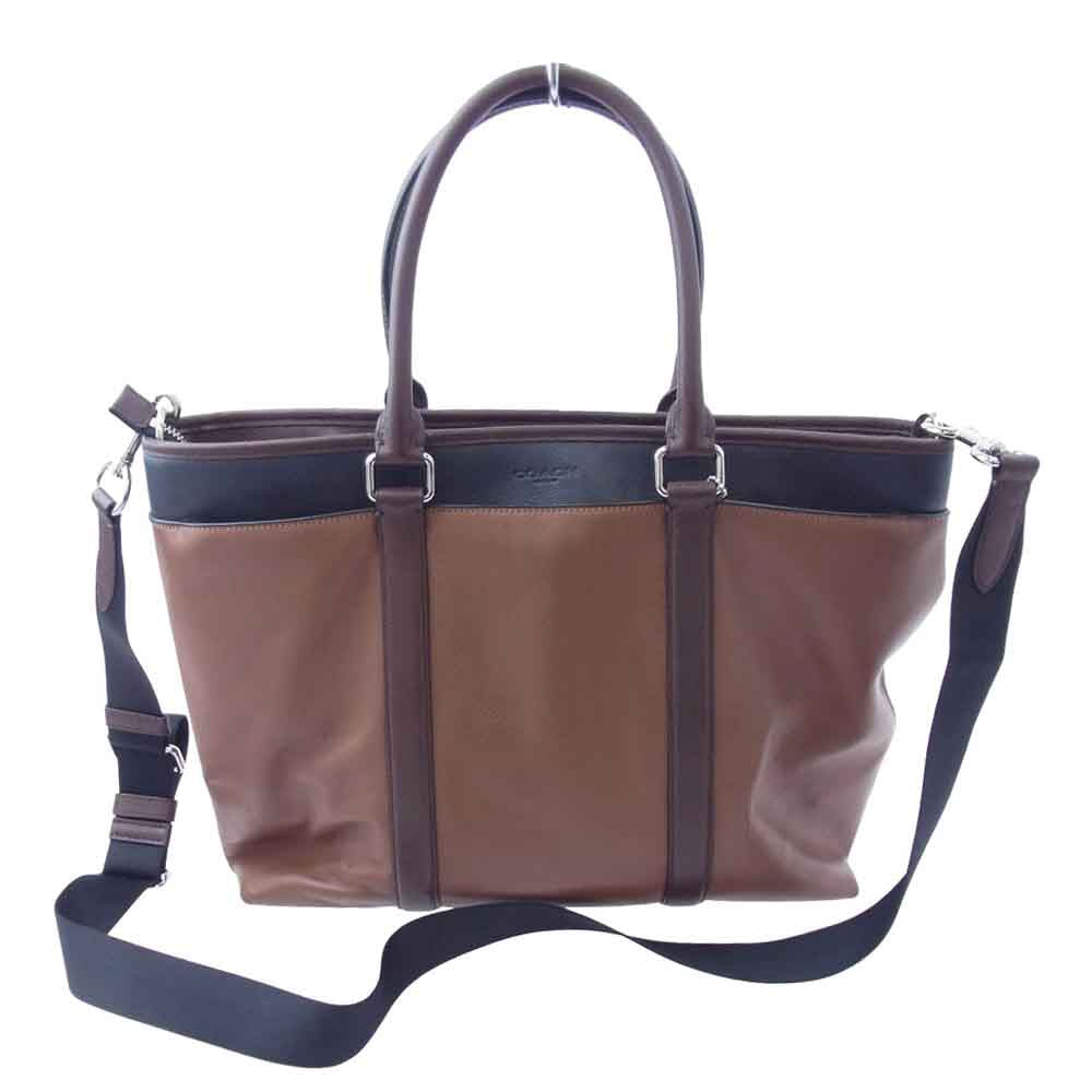 COACH コーチ F57568 2WAY レザー ショルダーバッグ ビジネスバッグ ブリーフケース ブラウン系【中古】