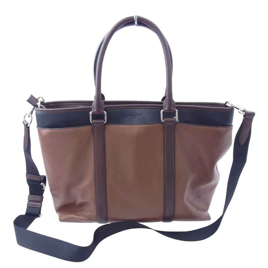 COACH コーチ F57568 2WAY レザー ショルダーバッグ ビジネスバッグ ブリーフケース ブラウン系【中古】