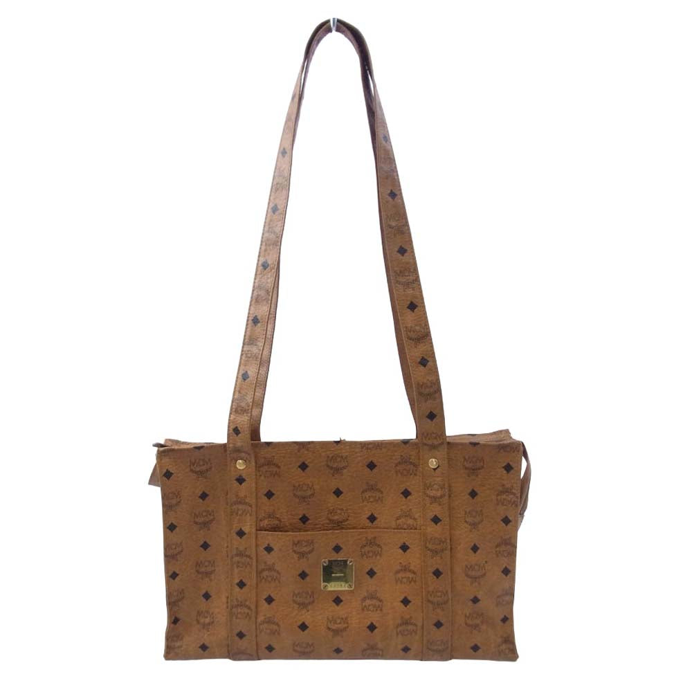 MCM エム・シー・エム ビンテージ ヴィセトス ゴールド金具 トートバッグ ショルダーバッグ ライトブラウン系【中古】