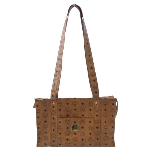 MCM エム・シー・エム ビンテージ ヴィセトス ゴールド金具 トートバッグ ショルダーバッグ ライトブラウン系【中古】