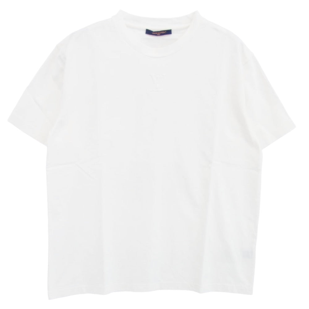 LOUIS VUITTON ルイ・ヴィトン 25SS RM251Q DT3 HNY55W イタリア製 エンボス LVロゴ 半袖 Tシャツ ホワイト系 L オフホワイト系 L【美品】【中古】