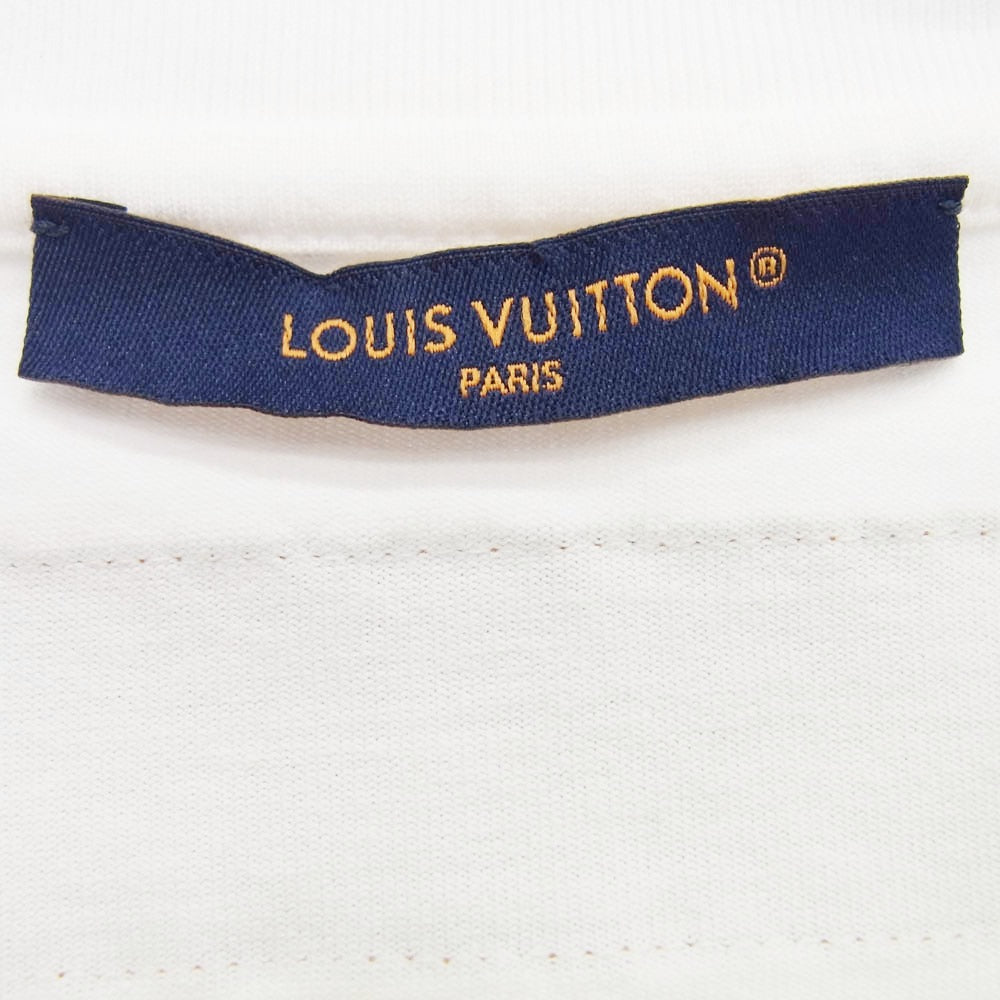 LOUIS VUITTON ルイ・ヴィトン 25SS RM251Q DT3 HNY55W イタリア製 エンボス LVロゴ 半袖 Tシャツ ホワイト系 L オフホワイト系 L【美品】【中古】
