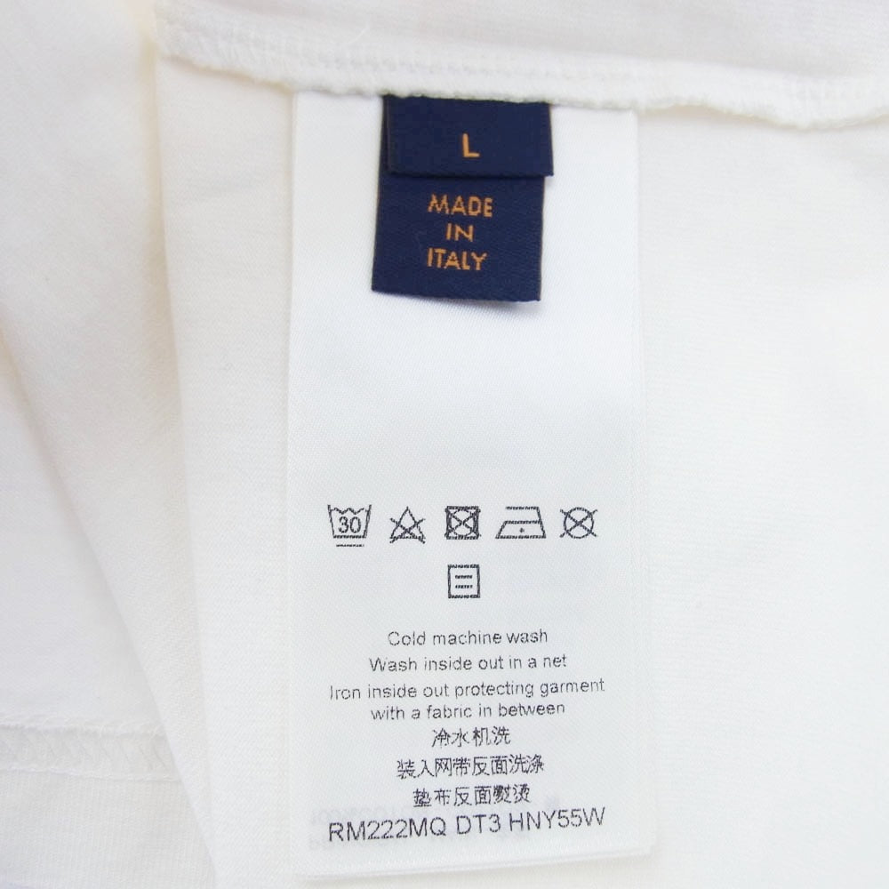 LOUIS VUITTON ルイ・ヴィトン 25SS RM251Q DT3 HNY55W イタリア製 エンボス LVロゴ 半袖 Tシャツ ホワイト系 L オフホワイト系 L【美品】【中古】