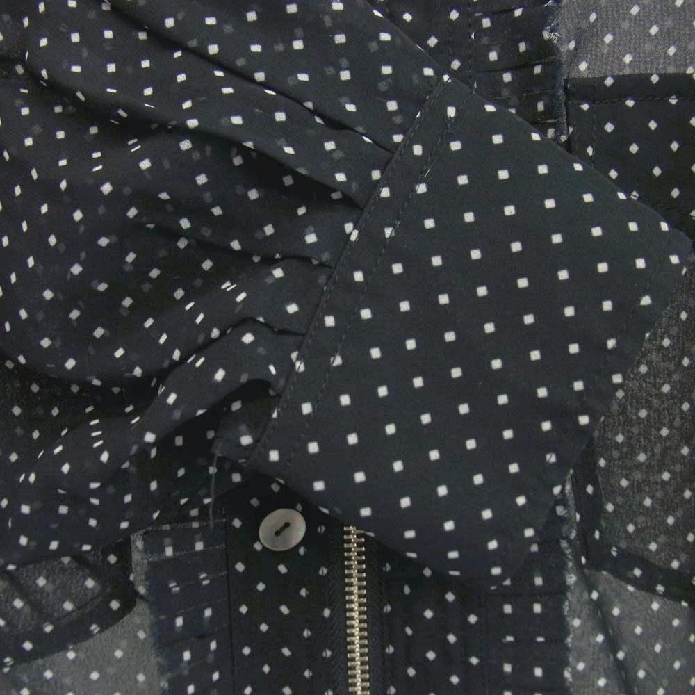 エムエーエスユー MCFW-SH0221 SEE THROUGH WESTERN SHIRTS ドット総柄 ジップアップ ウエスタン シャツ シースルー ブラウス ブラック系 46【中古】