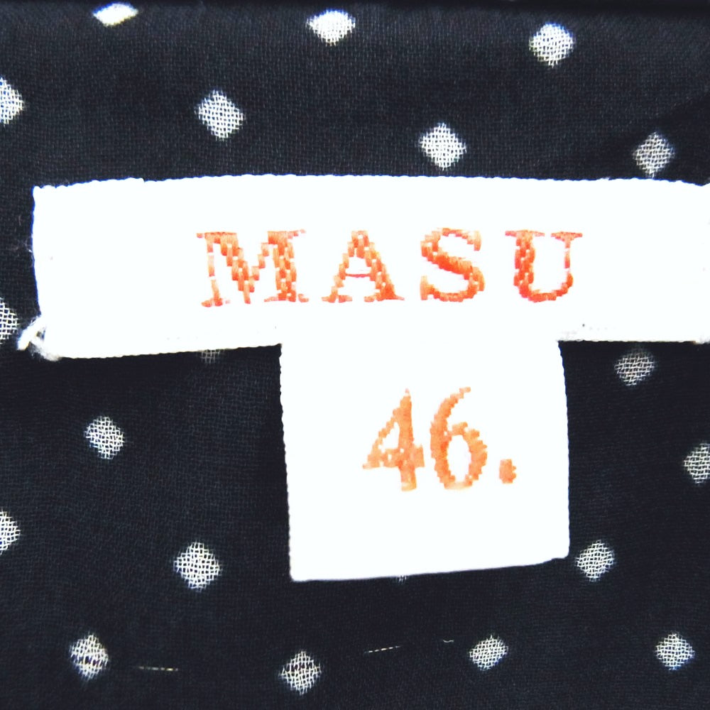 エムエーエスユー MCFW-SH0221 SEE THROUGH WESTERN SHIRTS ドット総柄 ジップアップ ウエスタン シャツ シースルー ブラウス ブラック系 46【中古】