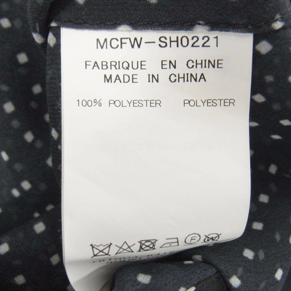 エムエーエスユー MCFW-SH0221 SEE THROUGH WESTERN SHIRTS ドット総柄 ジップアップ ウエスタン シャツ シースルー ブラウス ブラック系 46【中古】