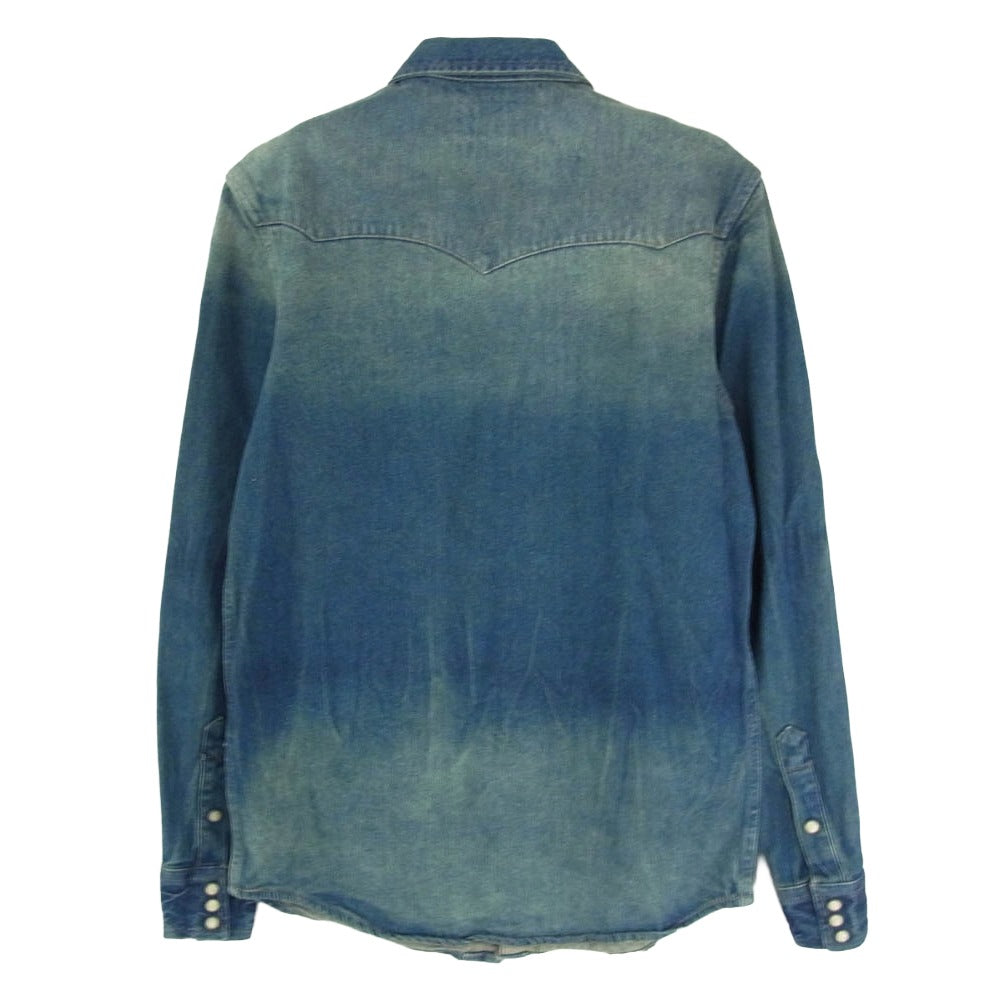 RRL ダブルアールエル デニム ウェスタン 長袖シャツ ポケット刺繍 インディゴ インディゴブルー系 S【中古】