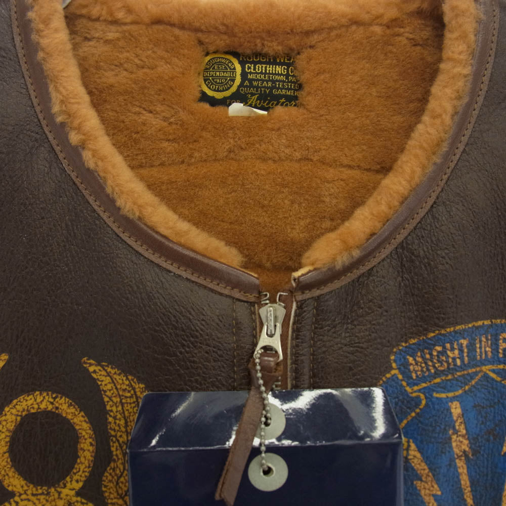 TOY'S McCOY トイズマッコイ ROUGH WEAR TYPE C-3 VEST TOYS McCOY MFG.CO. 8TH AF EAGLE 77SQD ミリタリー フライト ムートン ベスト シリアルNOあり M ブラウン系 M【美品】【中古】