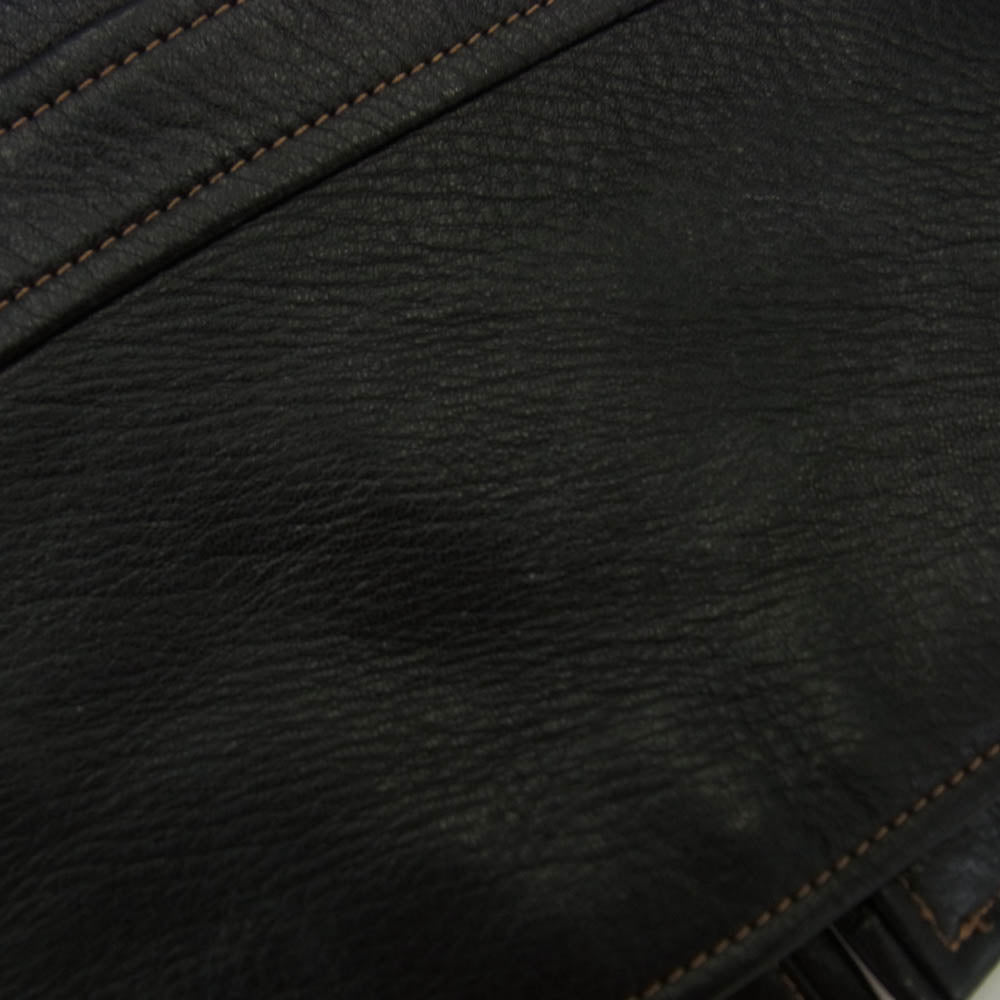 THE FLAT HEAD ザフラットヘッド ディアスキン ジップアップ シングル ライダース ジャケット 鹿革 ブラック系 38 ブラック系 38【中古】