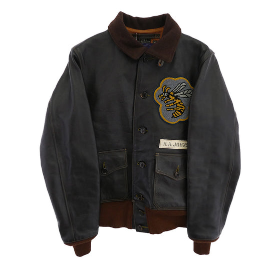 TOY'S McCOY トイズマッコイ TMJ0006 TYPE A-1 43rd PURSUTT SQUADRON パースーツ スコードロン ミリタリー レザー フライト ジャケット シリアルNOあり 36 ダークブラウン系 ブラウン系 36【美品】【中古】