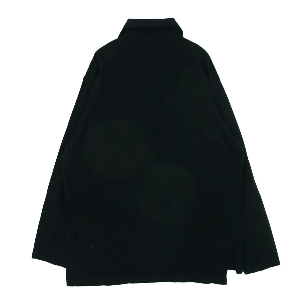 ワイルドサイド ヨウジヤマモト WE-T10-002 プルオーバー ハーフジップ ロングスリーブ 長袖 Tシャツ ブラック系 1【中古】