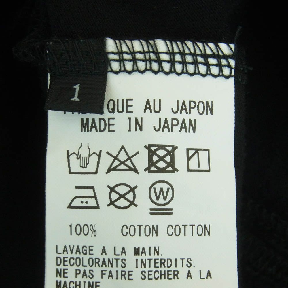 ワイルドサイド ヨウジヤマモト WE-T10-002 プルオーバー ハーフジップ ロングスリーブ 長袖 Tシャツ ブラック系 1【中古】