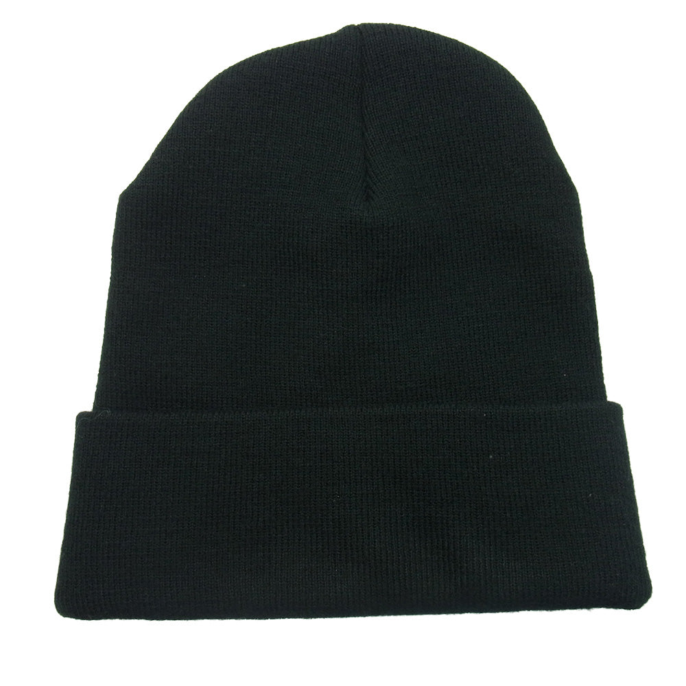 CHROME HEARTS クロムハーツ（原本無） WOOL WATCH CAP ロゴ刺繍 ビーニー ニット キャップ 帽子 ブラック系 ONE SIZE 23cm【中古】