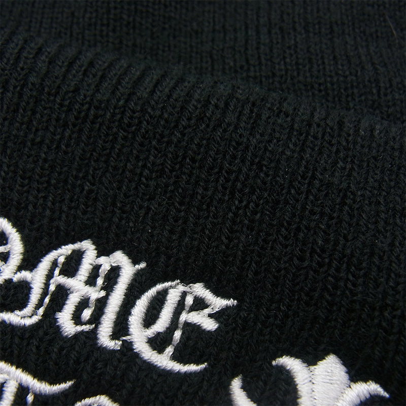 クロムハーツ黒い刺繍ニット帽 CHROME HEARTS クロムハーツ（原本無） 国内正規品 CHプラス