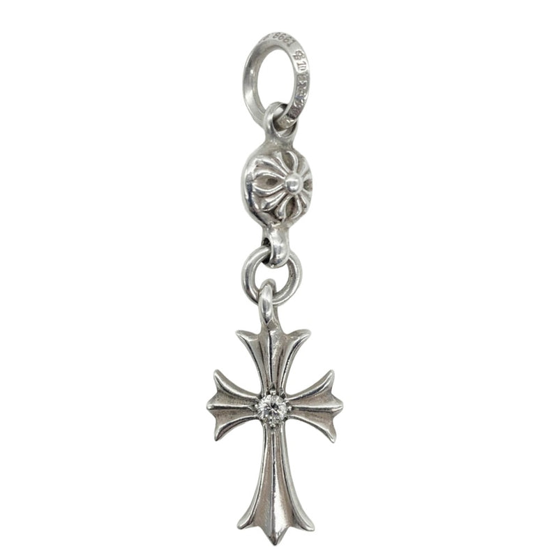 CHROME HEARTS クロムハーツ（原本無） 1B TNY CH CRS 1DIA 1ボール タイニー CHクロス アフター 1ダイヤ チャーム ペンダント トップ シルバー系【中古】