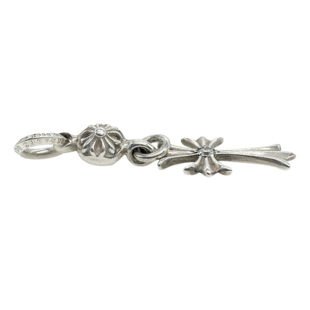 CHROME HEARTS クロムハーツ（原本無） 1B TNY CH CRS 1DIA 1ボール タイニー CHクロス アフター 1ダイヤ チャーム ペンダント トップ シルバー系【中古】