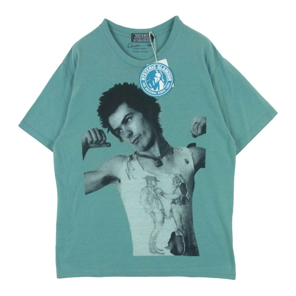 HYSTERIC GLAMOUR ヒステリックグラマー 25SS 02251CT16 DENNIS MORRIS/SID JULY’77 プリント 半袖 Tシャツ カットソー ブルー系 L【中古】