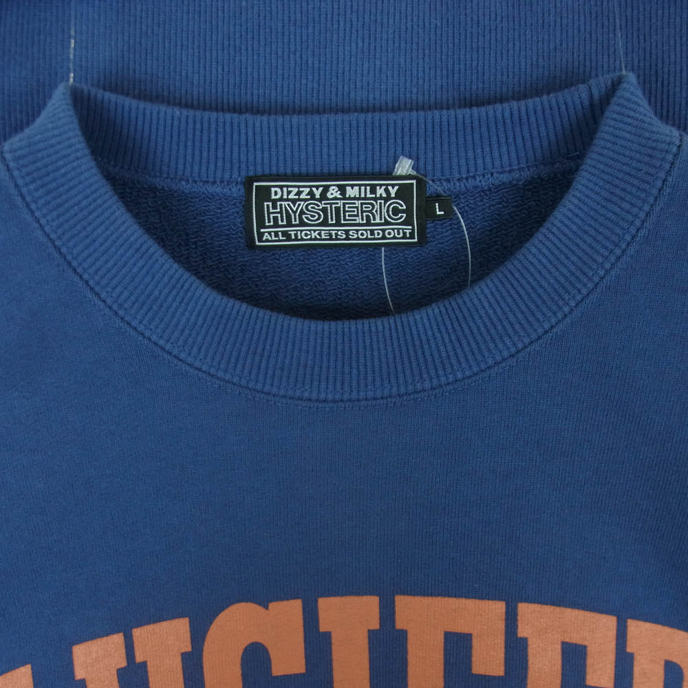HYSTERIC GLAMOUR ヒステリックグラマー 25AW 02253CS02 LUCIFER STUDIO ルシファースタジオ クルーネック スウェット トレーナー ネイビー系 L【中古】