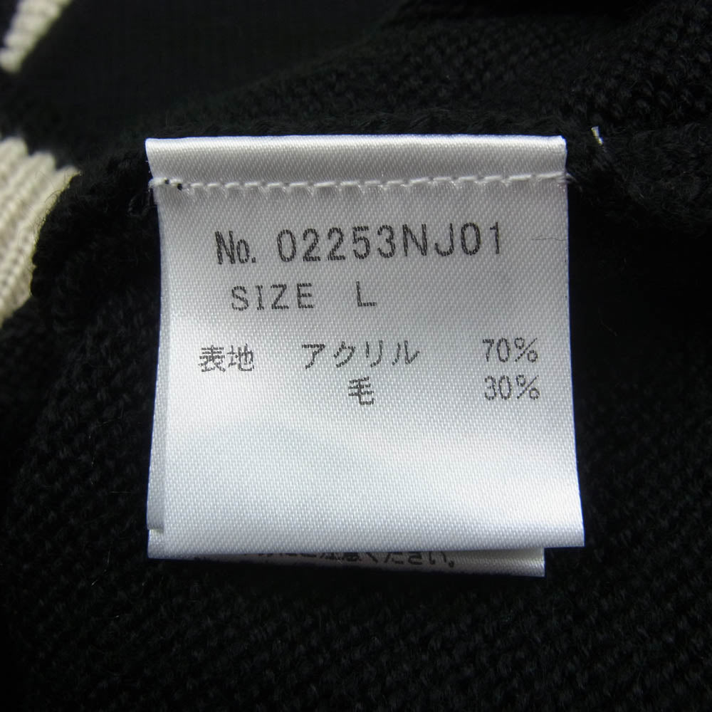 HYSTERIC GLAMOUR ヒステリックグラマー 02253NJ01 BORED MICHIGAN 刺繍 ジャンパー ジップアップ ニット ジャケット ブルゾン ブラック系 L【美品】【中古】