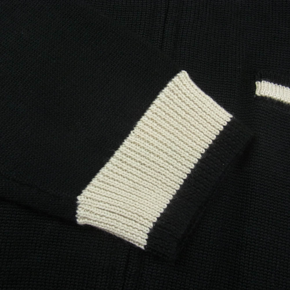 HYSTERIC GLAMOUR ヒステリックグラマー 02253NJ01 BORED MICHIGAN 刺繍 ジャンパー ジップアップ ニット ジャケット ブルゾン ブラック系 L【美品】【中古】