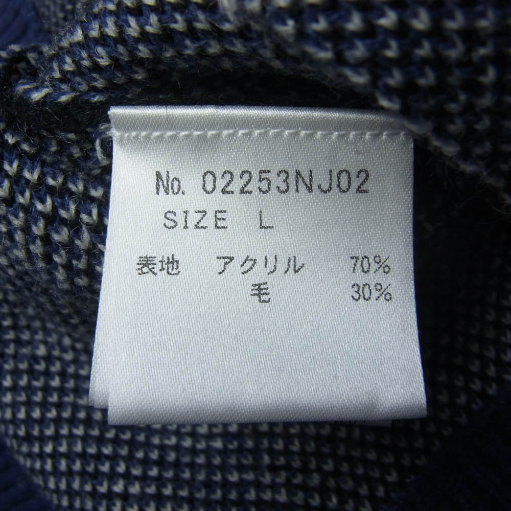 HYSTERIC GLAMOUR ヒステリックグラマー 02253NJ02 SOUND AND VISION ジャカード ジップアップ ニット ジャケット ブルゾン ネイビー系 L【新古品】【未使用】【中古】